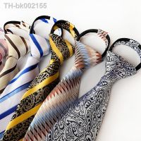 ∋▦ Men Zipper Tie Lazy Ties Fashion 8cm Business Necktie For Man Skinny Slim Narrow Bridegroom Party Dress Wedding Necktie Present