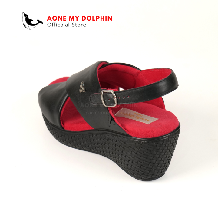 aone-my-dolphin-ลิขสิทธิ์แท้-wd51-รองเท้าส้นสูงหนังแท้-รองเท้าเพื่อสุขภาพ-รองเท้าผู้หญิงพื้นนุ่มใส่สบาย