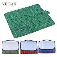 Welead Folding Beach Cushion Spring Outdoor Picnic Lightweigh Waterproof Sleeping Camping Pad Mat Moistureproof Plaid Blanket