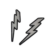 ◑ 2pcs Reflective Silver Bolt Lightning Patch With Hook Loop for Biker Motorcycle Jacket Clothes DIY Patches Backpack Applique