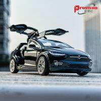 1:32 Bosron Tesla Model X90เปิดประตูรถอัลลอยโมเดลรถของเล่นเด็กจำลองบรรจุกล่อง