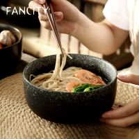 【The bowl of oranges】  FANCITY สร้างสรรค์ก๋วยเตี๋ยวข้อมือชามราเมนขนาดใหญ่เซรามิกข้าวฟ่างโจ๊กชามชามก๋วยเตี๋ยวเนื้อซุปชามก๋วยเตี๋ยว