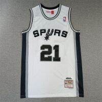 เสื้อผ้าบอลที่นิยมมากที่สุด ขายดี NBA San Antonio Spurs สไตล์คลาสสิก สําหรับผู้ชาย เสื้อกีฬาบาสเก็ตบอล ปักลาย 21 Tim Duncan สีขาว EBgkko07FEbeba52