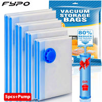 5Pcs Vacuum Storage Bags With Free Pump,Compression Bags Reusable for Storage