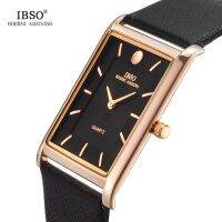 【HOT】 IBSO 7MM Ultra-thin Rectangle Wristwatch Men Business Watches