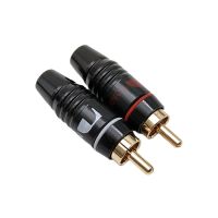 Copper Pin Gold-Plated Welding Assembled Middle Channel Rca Lotus Form Plug Audio Speaker Welding Av Audio And Video Head Aluminum Case