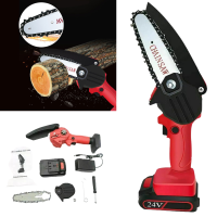 Cordless Chainsaw เลื่อยแบตเตอรี่ เลื่อยโซ่ไฟฟ้า เลื่อยไฟฟ้าไร้สาย ​เลื่อยยนต์ตัดไม้ เลื่อยไฟฟ้า เครื่องม เลื่อยแบตเตอรี่ เลื่อยแบตเตอ