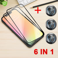 6 in 1 Full protective glass for 13 pro max screen protector lens camera tempered glass For 13pro mini