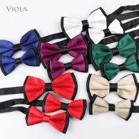 Patchwork Solid Parent-Child Bowtie Set Lovely Kids Pets Man Family Butterfly Satin Party Dinner Wedding Cute bow Tie Accessory Boys Clothing