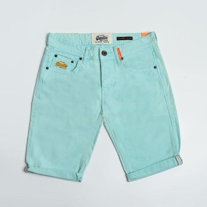 superdry-new-officer-slim-short-กางเกงขาสั้น-สำหรับผู้ชาย-สี-washed-officer-mint