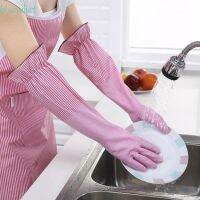 Accessories Household Gloves Velvet Long Sleeve Rubber gloves Waterproof Tools Washing Wash Dishes Warm Thickening Kitchen/Multicolor