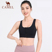 Camel Áo Ngực Thể Thao Tập Yoga Chạy Bộ Cường Độ Cao Có Khóa Kéo Phía