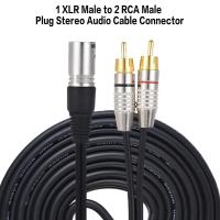 3M 1 XLRถึง2ปลั๊กตัวผู้RCAขั้วต่อสายออดิโอสเตอริโอY Splitter Wire Cord