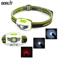 【lz】✘▣✱  BORUiT Portátil Mini Led Farol 4-Mode Farol Uso AAA Bateria Impermeável Cabeça Tocha para Caça Camping Pesca Ciclismo