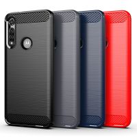 ◕∈₪ For Motorola Moto G Fast Power Case Cover Moto G5S G6 G7 G8 G9 Plus Play Soft Rubber Shockproof Bumper Carbon Fiber Phone Case