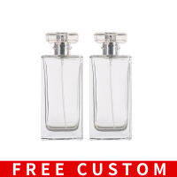 Free Custom Logo 120ml Luxury Travel Empty Square Thick Wall Glass Perfume &amp; Clear Cap For Cosmetic Container