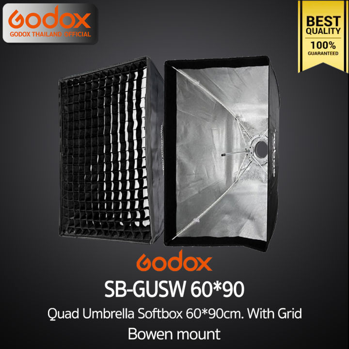 godox-softbox-sb-gusw-60-90-cm-with-grid-bowen-mount-quad-umbrella-softbox-วิดีโอ-รีวิว-live-ถ่ายรูปติบัตร