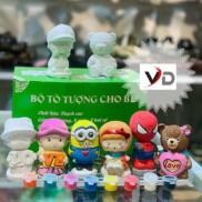 Bộ tượng thạch cao cho bé tô màu Bộ đồ chơi tô tượng kèm màu
