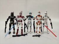 5ชิ้น/ล็อต SW Republic White Black Trooper W/ Lightsaber ตุ๊กตาขยับแขนขาได้3.75 "024