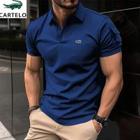 Mens hot selling Polo shirt ultra-thin embroidered T-shirt summer new business casual breathable lapel mens Polo shirt oversiz