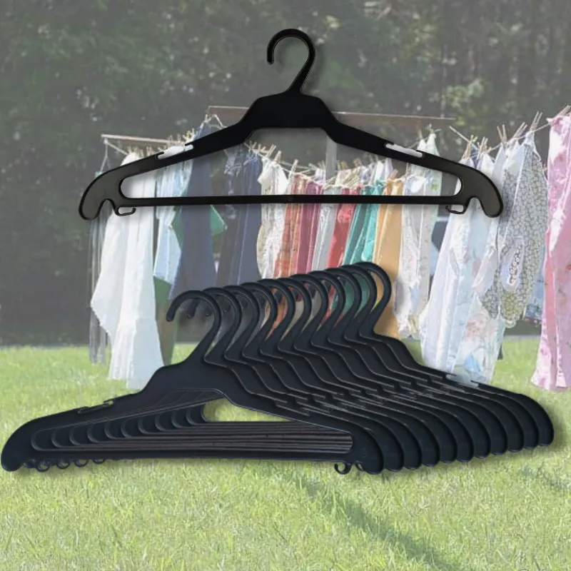 High Quality Plastic Hanger 12 Pcs ( black)