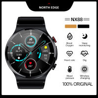 NORTH EDGE NX88 นาฬิกาผู้ชายสมาร์ทนาฬิกา ECG + PPG Full Touch Screen Reminder อัตราการเต้นของหัวใจสูงความดันโลหิตการตรวจจับการหายใจไร้สายชาร์จIP68