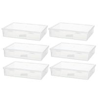 6 Pcs Plastic Storage Box with Lid Multipurpose Craft Organizer Plastic Containers Clear Pencil Case