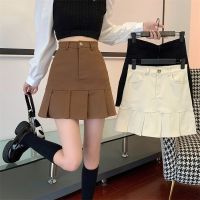 COD ○卐 qafh47 High Waist Pleated Skirt Womens Skirt A-line Fishtail Skirt Korean Style Women Skirt