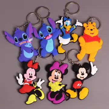 Disney Cartoon Mickey Mouse Diamond Leather Pendant Keychain Car