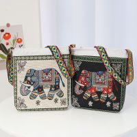 -gh230522g Bag female cute little bag canvas bag Chinese national wind embroidery lovely shopping lady phone bag shoulder bag