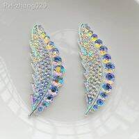 8pcs white AB Feather Crystal Rhinestone DIY Jewelry Wedding Suit Aboriginal Earrings decoration 2hole resin Rhinestone flatback