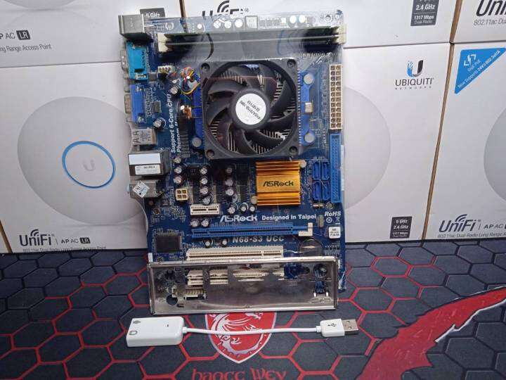 เมนบอร์ด ASROCK N68-S3 UCC Socket AM3 CPU X2 255 แรม 4GB DDR3.