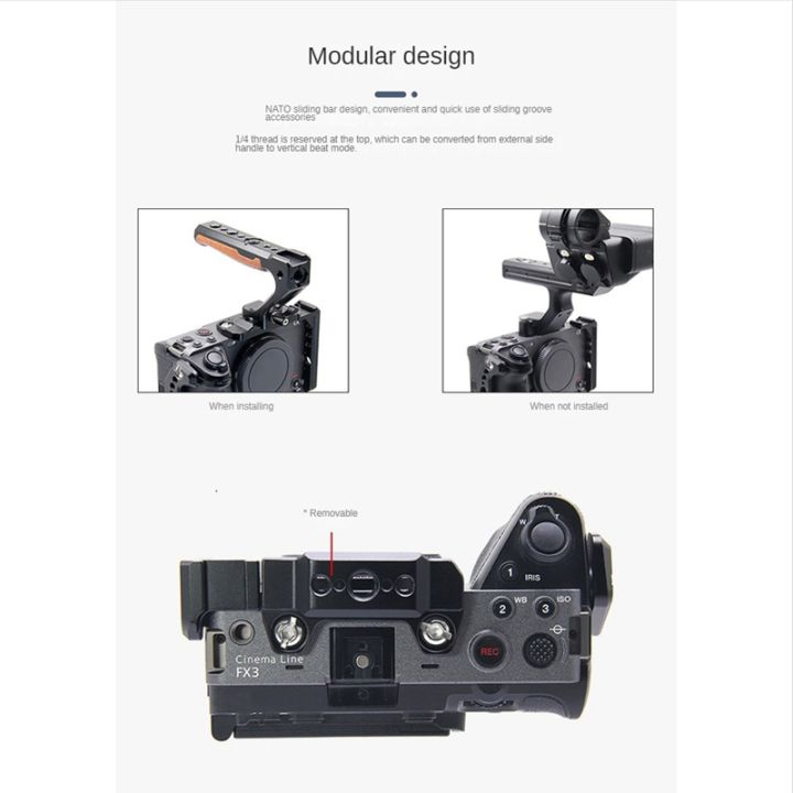 for-sony-fx30-fx3-camera-cage-quick-pack-rabbit-cage-camera-protection-cage-support-stabilizer-spare-parts-accessories