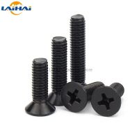 5/100pcs M1.6 M2 M2.5 M3 Black 304 Stainless Steel Cross Recessed Phillips Flat Countersunk Head Screw Bolt Thread Length 3-60mm Screw Nut Drivers