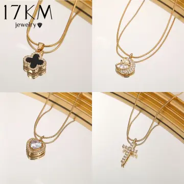 Happy Jewellery Fashion Magnetic Folding Heart Necklace for Women Four Leaf  Clover Necklace Cubic Zirconia Gold-plated Plated Crystal, Alloy, Stainless  Steel Necklace Price in India - Buy Happy Jewellery Fashion Magnetic Folding