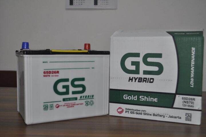 Aki mobil GS GOLD SHINE Mitsubishi Kuda Bensin TIPE NS70 (65D26R) aki