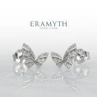 Eramyth Jewelry : ต่างหู เงินแท้ 92.5 ดีไซน์ ผีเสื้อ ฝังเพชรสวิส CZ (พร้อมส่ง)