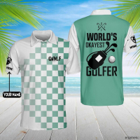 Custom Name Okay Golfer Custom Crazy AOP Premium Polo Shirt Mens S-5XL {in store}