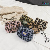 【12ชั่วโมงเรือ Out】Winter Girls Messenger Bag Fashion Leopard Print Mini Princess Crossbody Shoulder Bag