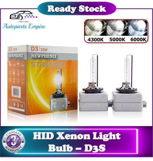 HID Xenon Light Bulb 】D3S - 6000K - 35w ( 2 pcs a set / NEWPHENIX