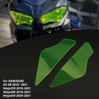 ชิลด์สกรีนไฟฉายคาดศีรษะที่ป้องกันเลนส์ไฟหน้ารถจักรยานยนต์สำหรับ KAWASAKI NINJA 250 650 NINJA400 ZX-6R 2021 Ninja650