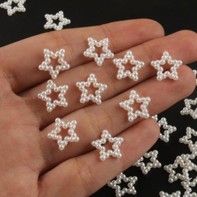 100/200pcs/pack White Color 12x12mm Star ABS Hollow Pearl Loose Beads Clothes DIY Garment Beads Crafts