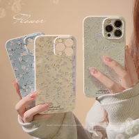 KIKI Candy Colored Soft Phone Case For iPhone 14 14plus 14pro 14promax 11 12 13promax Shockproof silicone soft case Cute Floral graffiti pattern Popular Flowers Case 3 Colors