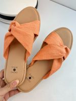 Old American orders withdraw expensive tail goods [do not grind feet] cross slippers foreign trade large size soft bottom slip-on beach sandals 【QYUE】