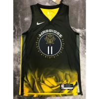 ยอดนิยม 【hot Pressed】เสื้อกีฬาบาสเก็ตบอล ลายทีม nba jersey Golden State Warriors No.11 Thompson สีดํา 2023