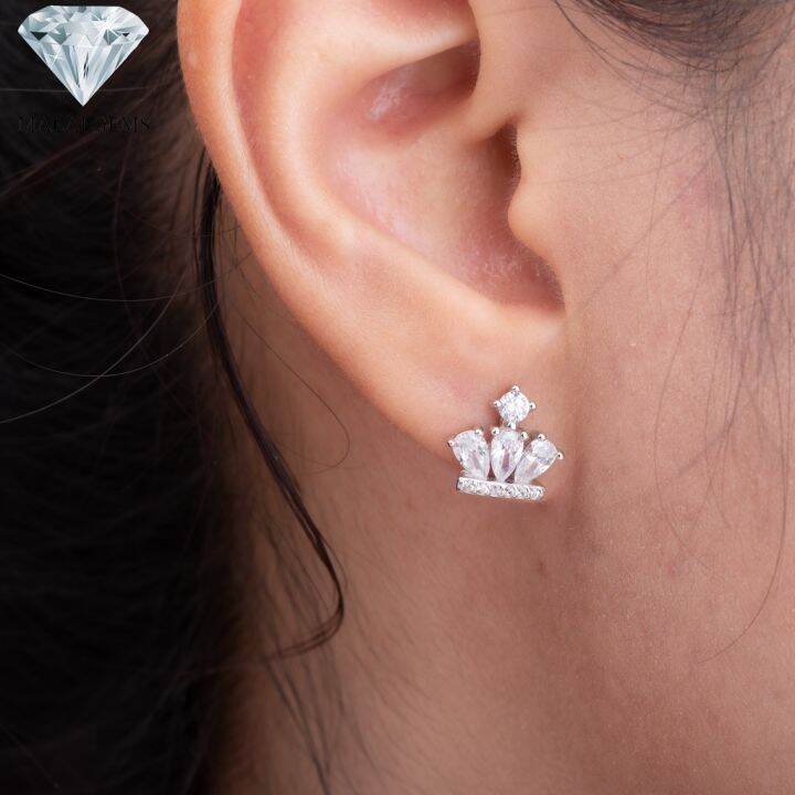 malai-gems-ต่างหูเพชร-เงินแท้-silver-925-เพชรสวิส-cz-เคลือบทองคำขาว-รุ่น-075-1ea82123-แถมกล่อง-ต่างหูcz-ต่างหูเงินแท้