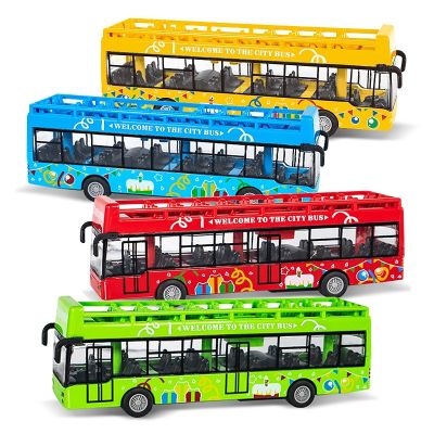 1/50 Double Decker Bus City Tour ABS Car Model Simulate Exquisite Interesting Bus Toys Gifts For Children