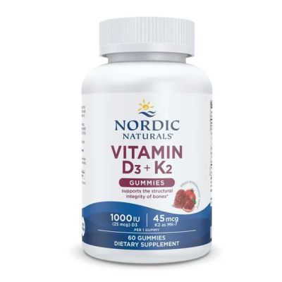 Nordic Naturals, Vitamin D3 + K2 Gummies, Pomegranate, 60 Gummies🇺🇸 เพิ่มสูง บำรุงกระดูก