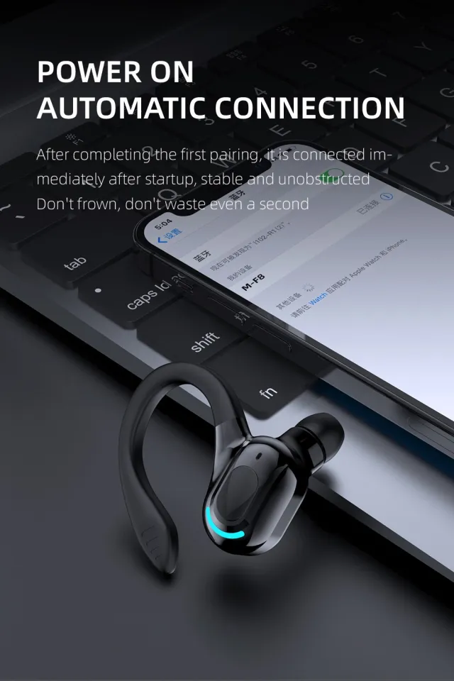 Bluetooth Headset, Wireless Bluetooth Earpiece V5.0 Hands-Free Earphones  with Built-in Mic for Driving/Business/Office, Compatible with iPhone and