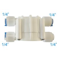 1/4 quot; Automatic Shut Off Valve with Quick Connect Fittings for RO Reverse Osmosis 4 Way Valve Pressure Regulator Aquarium